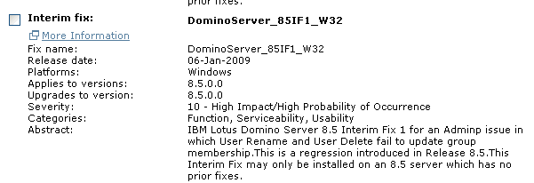 Image:Don’t forget to go get your 8.5 server fixes too