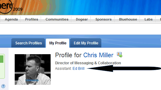 Image:A glitch in the Lotusphere online matrix? Ed gets a new job