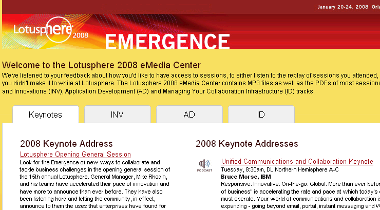 Image:Lotusphere MP3 site, screenshot. Bulk downloader possible?