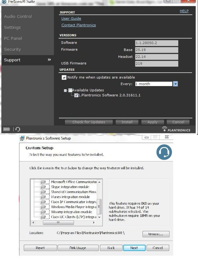 Image:Plantronics updates Persono software for Sametime Plugin